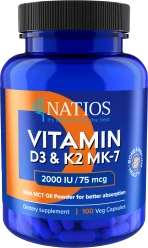 NATIOS Vitamin D3 + K2 2000 IU & 75 mcg